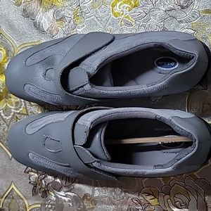 Dr Scholls Womens 10 W Slip On Leather Comfort Gray Shoes orthopedic Insoles